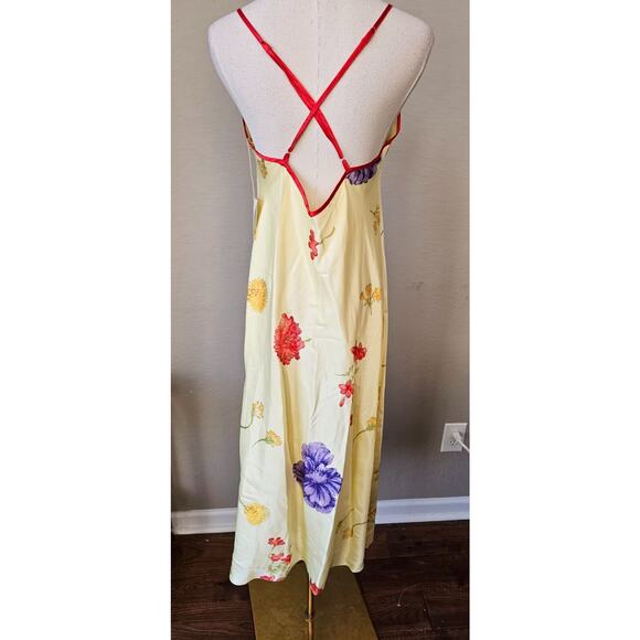 NWT Vintage Victoria's Secret GOLD Floral Long Nightgown & Kimono Robe Set Small - Picture 5 of 11